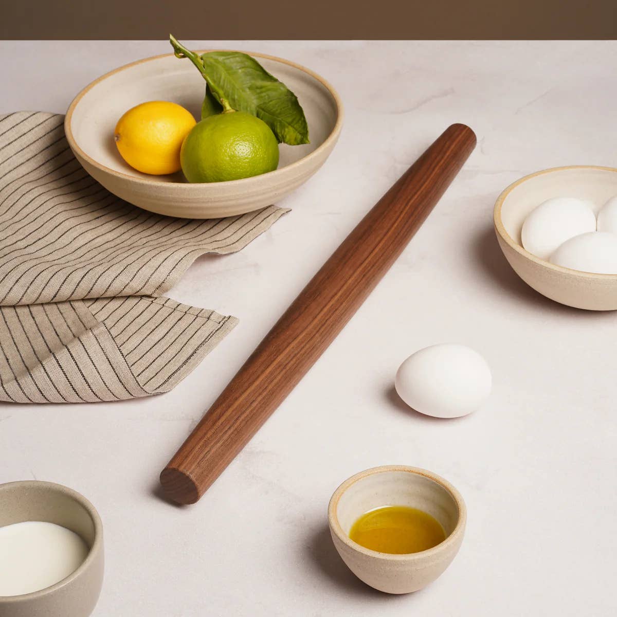 17.5" Walnut Wood French Tapered Rolling Pin - Baking Tool