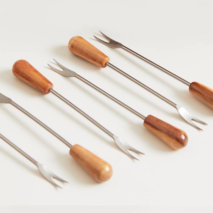 Italian Olivewood Aperitivo Forks - Set of 6 Forks