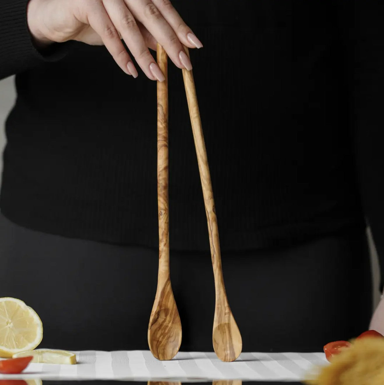 Olive Wood Long-Handled Tasting Spoon