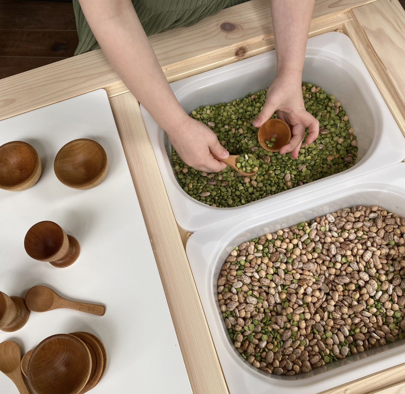 Montessori Waldorf Wooden Pretend Play Dish Set