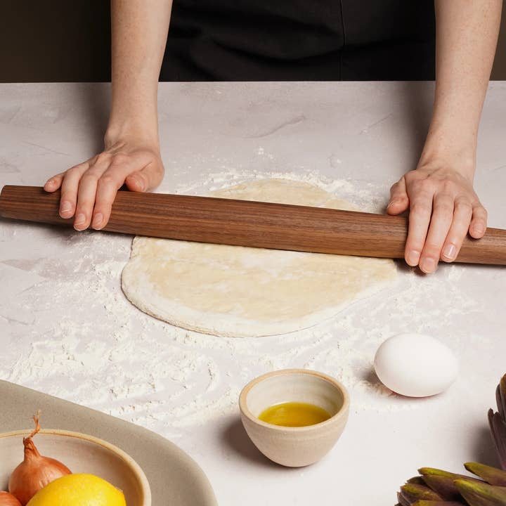 17.5" Walnut Wood French Tapered Rolling Pin - Baking Tool