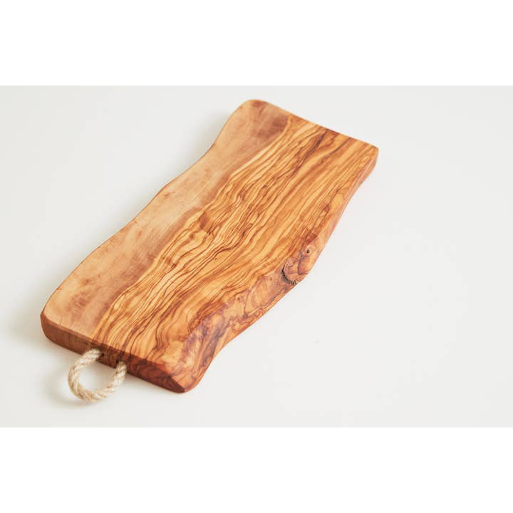 Italian Olivewood Charcuterie and Cheese Board - Rope Handle
